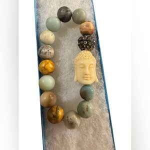 Buddha Beaded Bracelet with Multicolor Stones